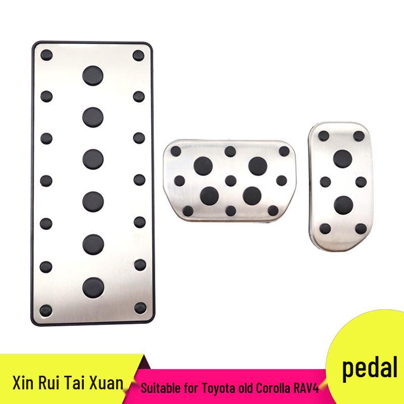 

Non-Slip Pedals for Toyota Corolla/RAV4: Throttle, Brake, Rest Modifications Aluminum Alloy + Hard Rubber