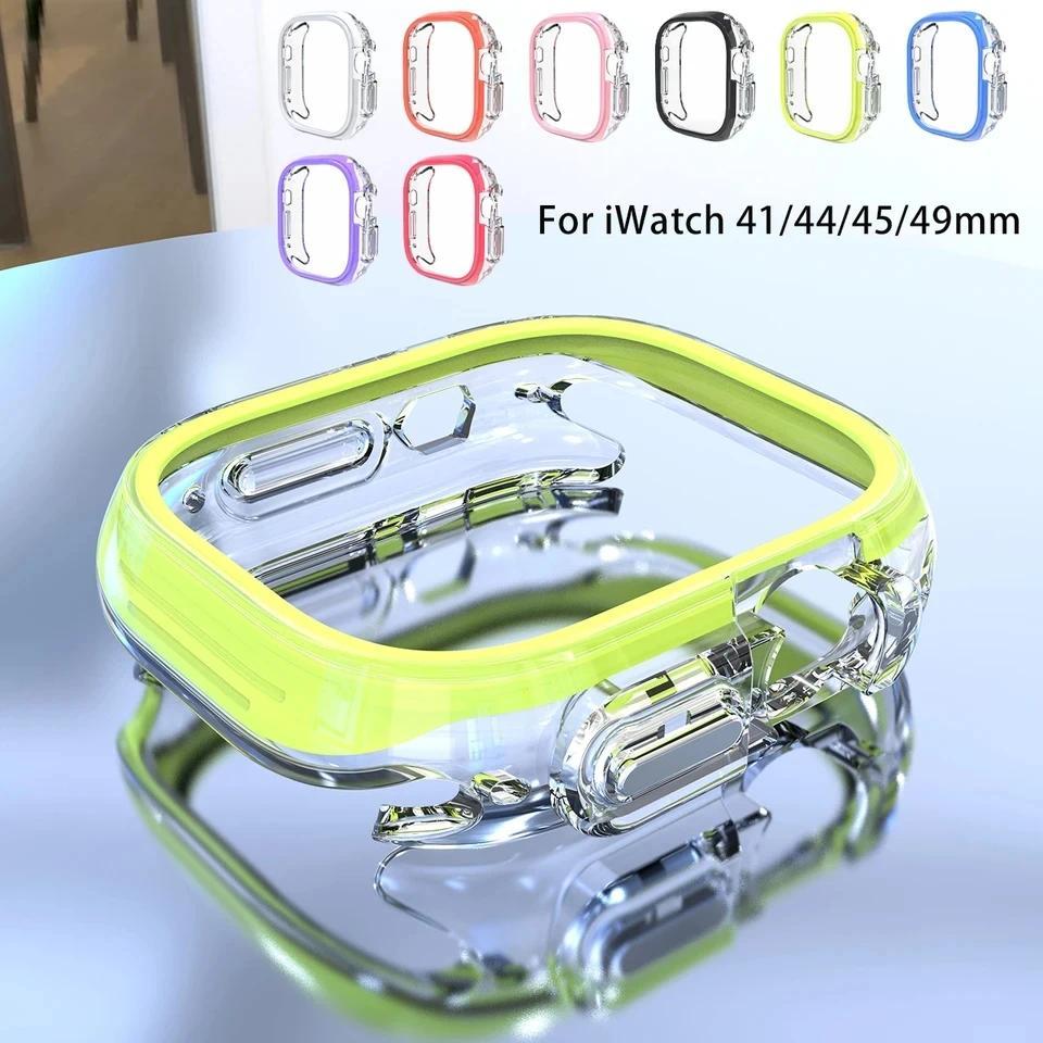 PC+TPU Hülle für Apple Watch Ultra Case 49mm 45mm 41mm Smartwatch Displayschutz iWatch Serie 8 7 6 5 4 SE Uhrengehäuse 44mm