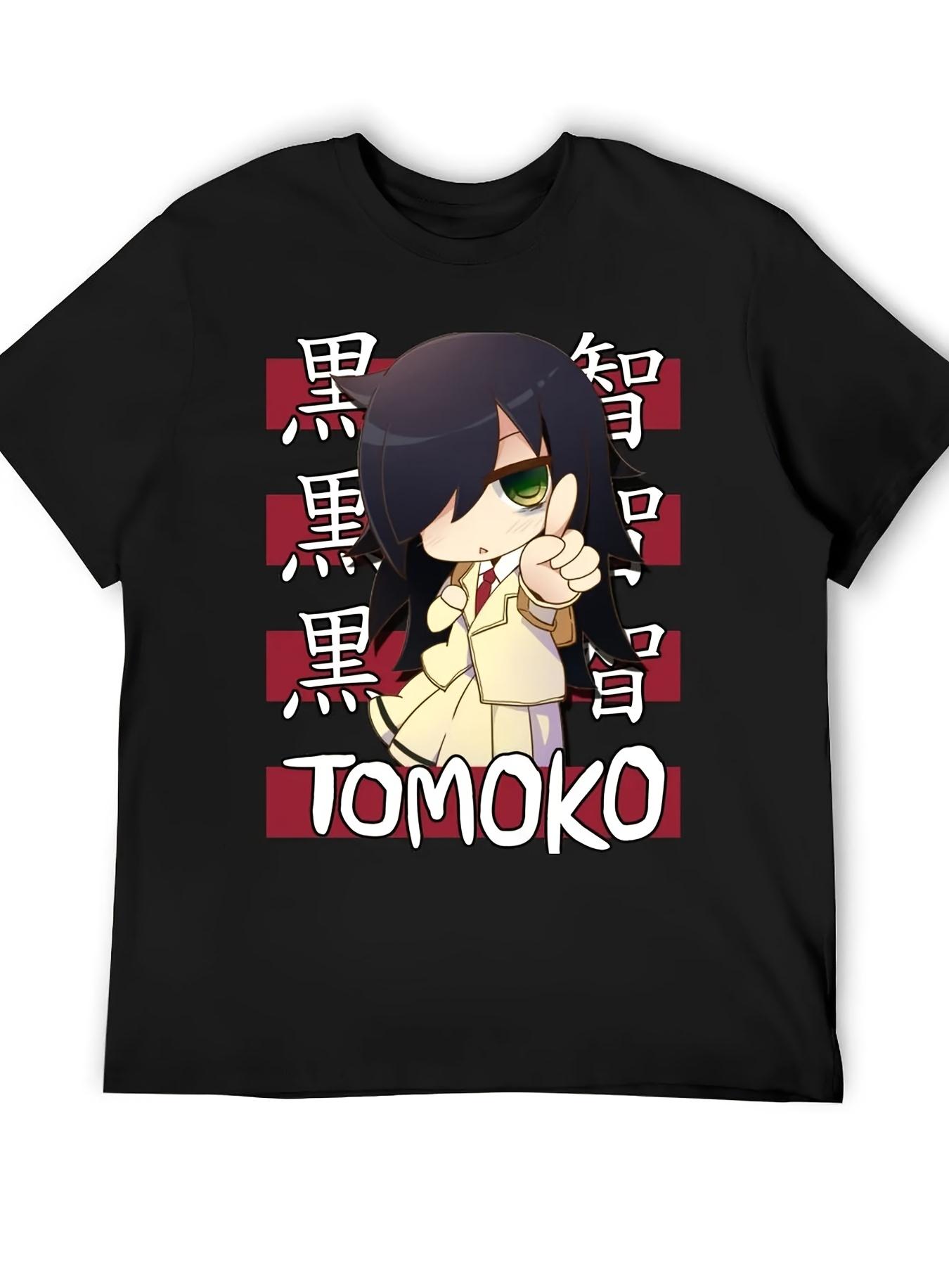 

2026 Новый год Хейки Томоко WataMote Аниме Футболка Мужская Верх 220г Черный Повседневный Стиль С Ретро Комиксным Арт-Принтом XL