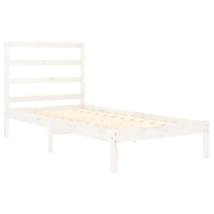 VidaXL Bed Frames White Solid Wood 90x190 Cm Single 3104899