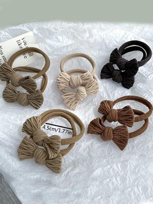 10 Pcs Fashion Simple Bow Elastic Hair Bands For Women Girls Party Hair Accessories