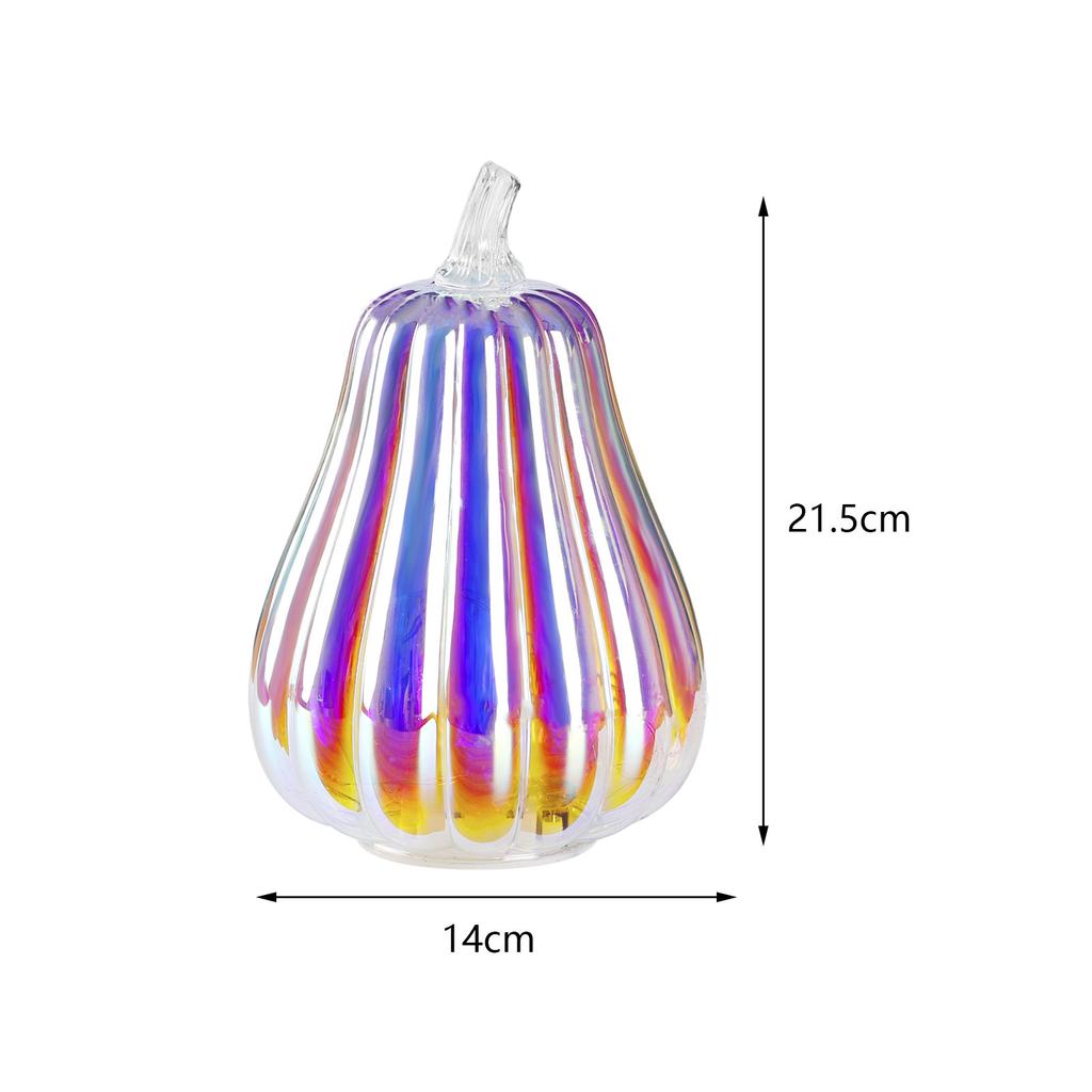Glass Halloween Pumpkin Lamp Light Decoration Lantern LED Pumpkin Battery Operated for Halloween Party Gift Light Up Home Decor