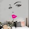 Beautiful Women Face and Red Lips Wall Sticker Home Living Room Bedroom Decoration