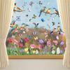 Spring Static Cling Window Stickers Cartoon Colorful Animals Tulips Flowers Living Room Wall PVC Glass Decals