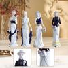 Ceramic Girl Statue Porcelain Table Centerpiece Lady Figurine Girl Statue Sculpture for Shelf Office Cabinet Fireplace Bedroom