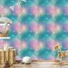 Watercolor Galaxy Wallpaper Turquoise, Blue and Violet 50x1000