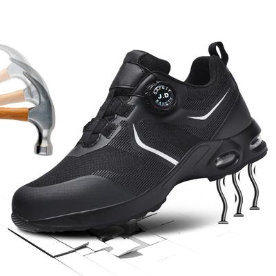Mode Rutschfeste Sicherheitsschuhe Herren Stahlkappe Sneaker Durchstichsicher Drehknopf Sicherheitsarbeitsstiefel Mann Sport Arbeitsschuhe Anti-Quetsch