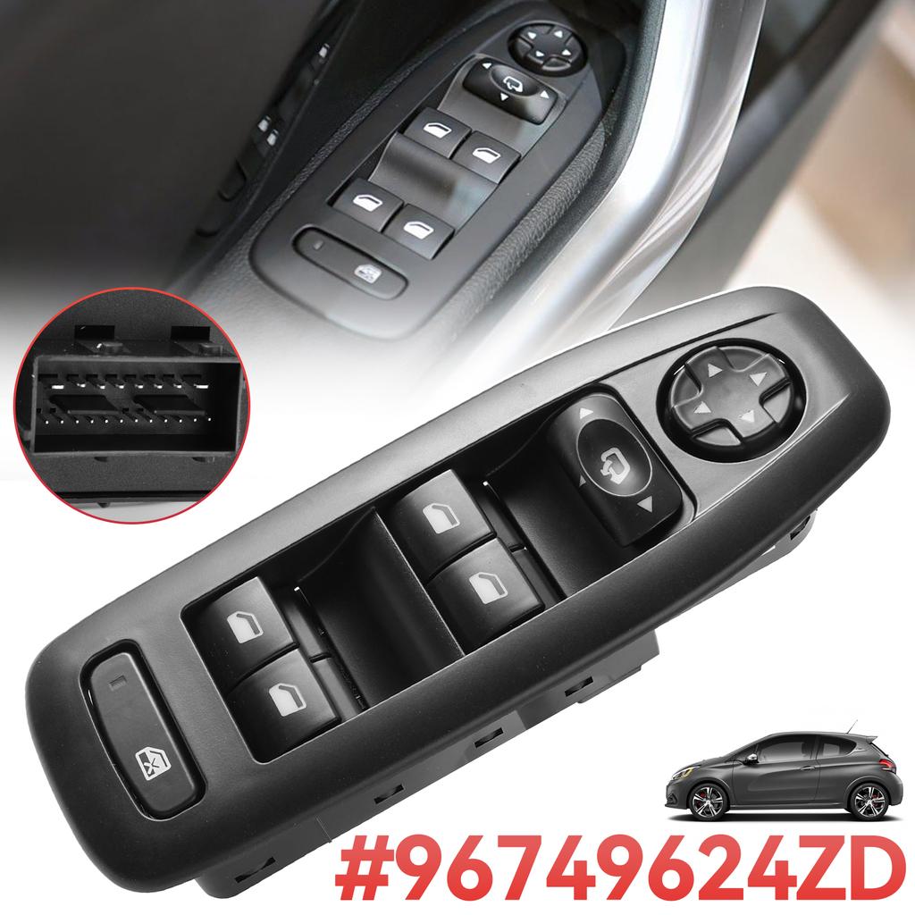 96749624ZD For Peugeot 208 2008 1.6HDI 5 Door Hatchback 2013-2019 Electric Power Window Switch Lifter Control Button Accessories