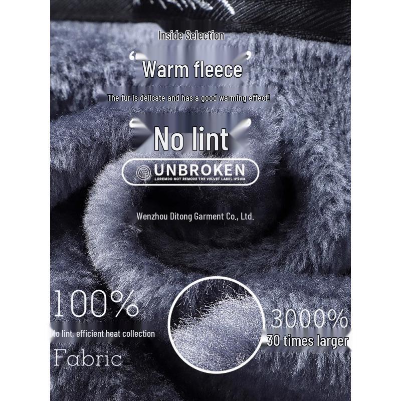 Men's 2025 Autumn/Winter Plus Size Thick Fleece-Lined Warm Cotton Jacket for Middle-Aged