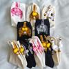 5 Pairs 3D Paws Cat Socks with Jingle Bell Collar & Fluffy Tail - Thick Thermal Winter Knee-High/Ankle Socks