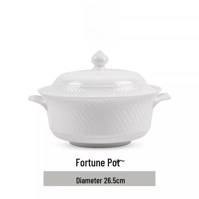 Кремово-белый керамический набор столовой посуды Modlanca