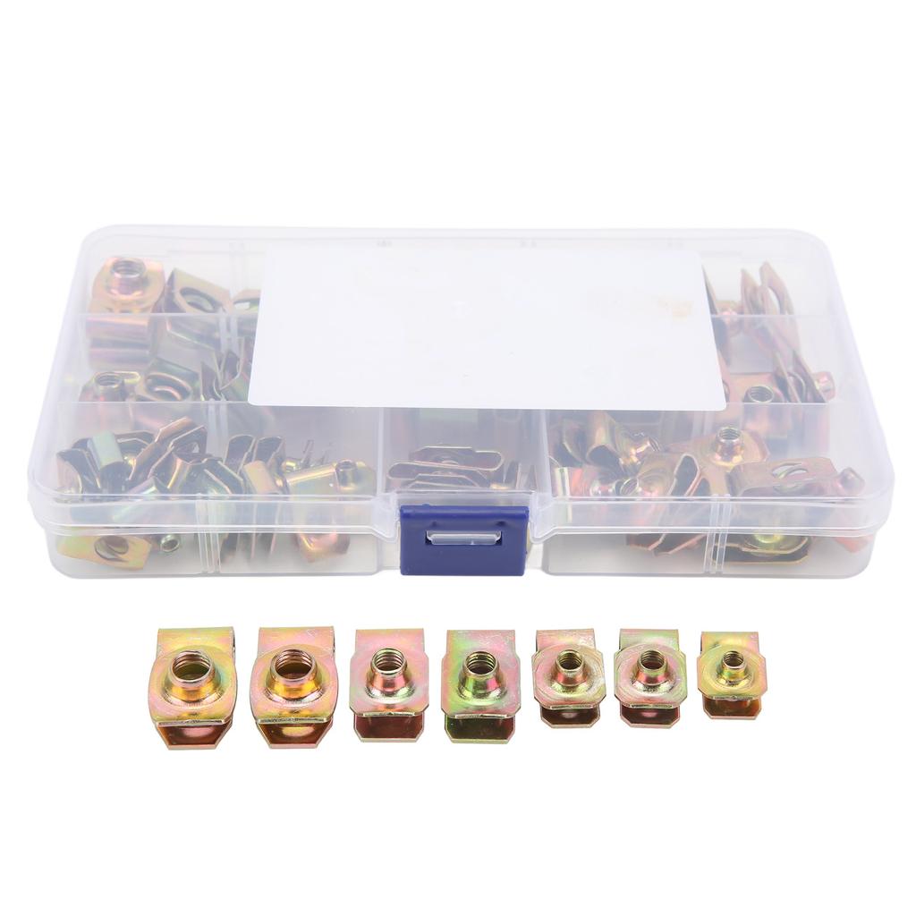 60 Stück U-Mutter Klammer Set Starker Rostschutz Hohe Elastizität M4 M5 M6 M8 U-Muttern Set für Auto