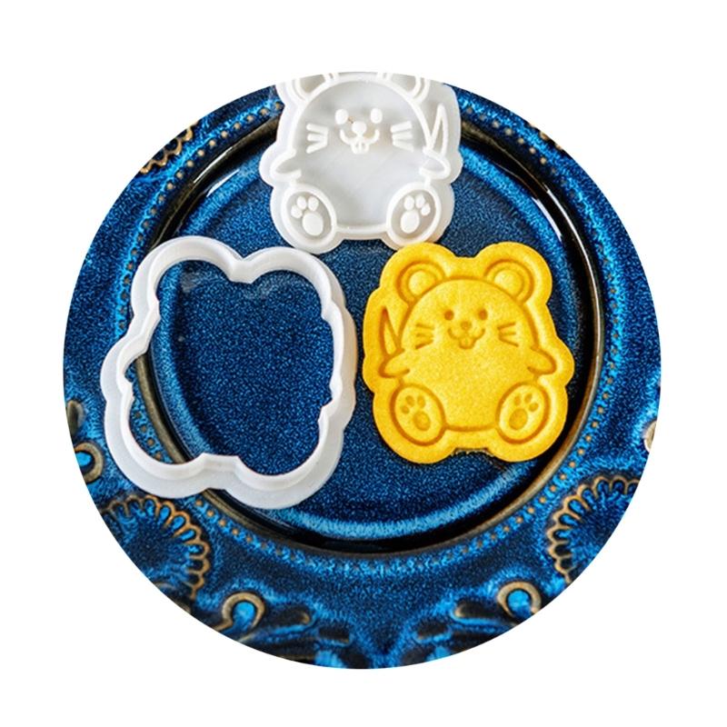 Festive Cookie Cutter Biscuit Molds Cartoon Animal Shaped Plastic Biscuit Cutter Perfect for New Year Celebrations