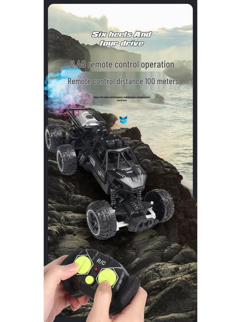 Alloy Remote Control 4WD Off-Road Car - High-Speed Six-Wheel Climbing Toy for Kids