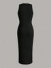 Dress Phumee Round Neck Sleeveless Slim Fit  Pleated A2313