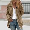 Women's Loose Large Size Plush Multicolor Paneled Hooded Zip Jacket