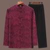 Summer Cross-Border Tang Suit Set: Lightweight Long Sleeve & Pants for Middle-Aged and Elderly Men