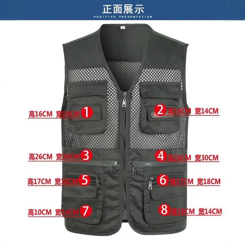 Spring Summer Mesh Autumn Multi-Pocket Vest Man Fishing Photography Men's Tactical Flying Vest