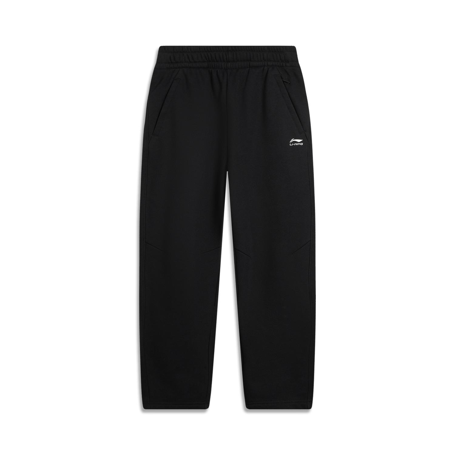

Li-Ning Simple Fleece Lined Warm Straight Leg Casual Pants Men bottoms Black AKLV997-1 S