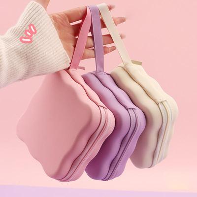 Fashion Cable Protector Bag Portable PU Charger Protector Storage Bag Portable Mini Bag Travel Pouch Coin Purse INS Solid Color