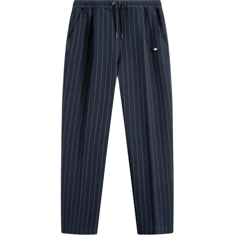 

Li-Ning Striped Mid-Rise Drawstring Comfortable Breathable Versatile Straight-Leg Knit Sports Pants Men pants Blue AKXV001-1 XXL