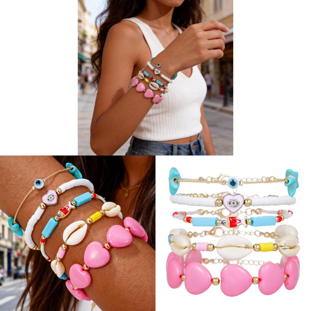 Bohemia Beach Style Turquoise Shell Bead Bracelet Handmade Gift For Men Women