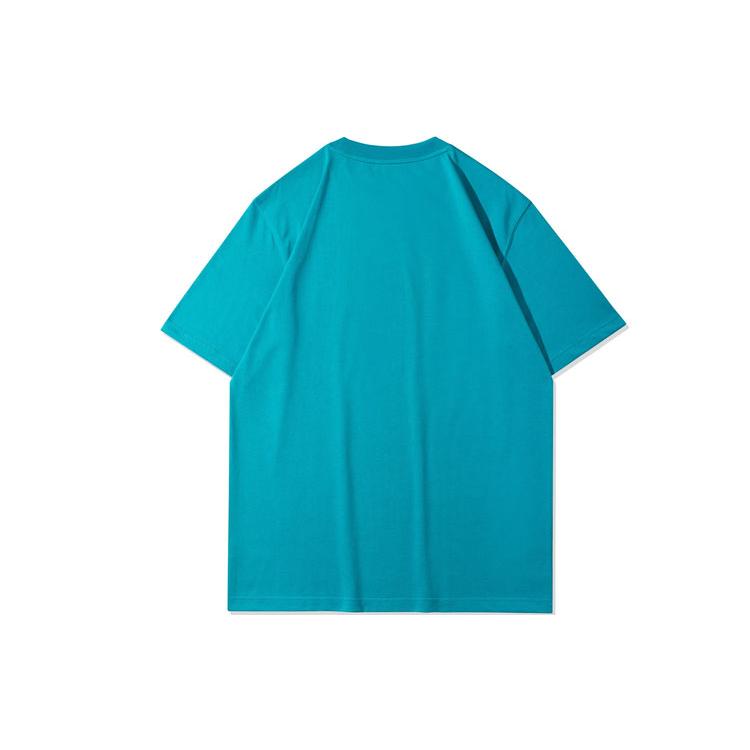 Li Ning Sports Basketball Collection T Shirts Men's Kingfisher Green Crew Neck Moderate Straight Fit AHSR909-3