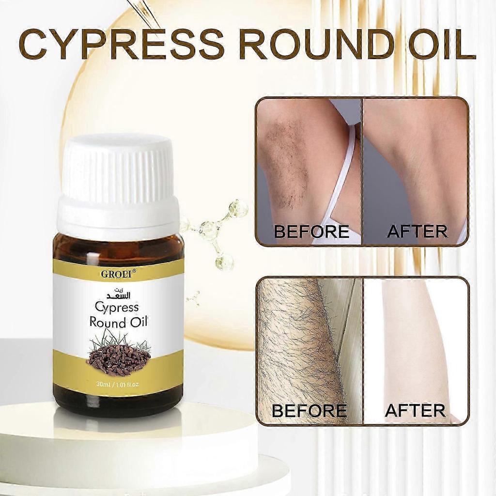1-5x Cypress Round Oil for Hair Removal, Reduces Unwanted Hair Growth,Reducing Body Hair Growth 30ml