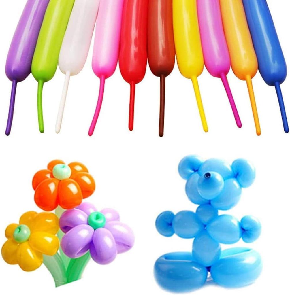 Modelling Balloons Kit, Animal Balloons, Multicoloured Balloons, Colourful Decoration for Weddings, Birthdays, Parties(100)