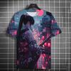 2025 New Men's Samurai Katana Tattoo Girl T-Shirt Street 3D Print Unisex Personality Anime Tee Summer Women Short Sleeve Y2k Top