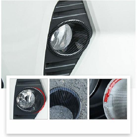 Carbon Fiber Exterior Front Fog Light Lamp Ring Trim For Toyota RAV4 -