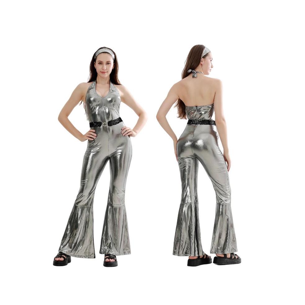 70er Jahre Disco Kostüm für Damen - Retro Europäischer & Amerikanischer Stil Halloween Bühnenoutfit