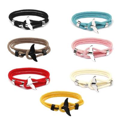 Náramek s přívěskem s velrybím ocasem, šperky, dárek pro ženy, nylonový provaz, náramek