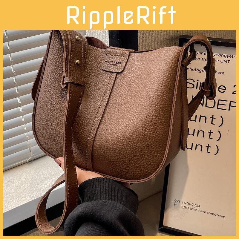 2024 New Fashion Women's Shoulder Bag Urban Simple Style Pu Bucket Bag Black