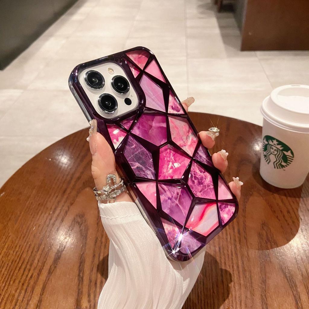 Luxurious Diamond Gradient Diamond Pattern Suitable for Apple's New IPhone16promax Phone Case 16 Soft Shell Anti Fall