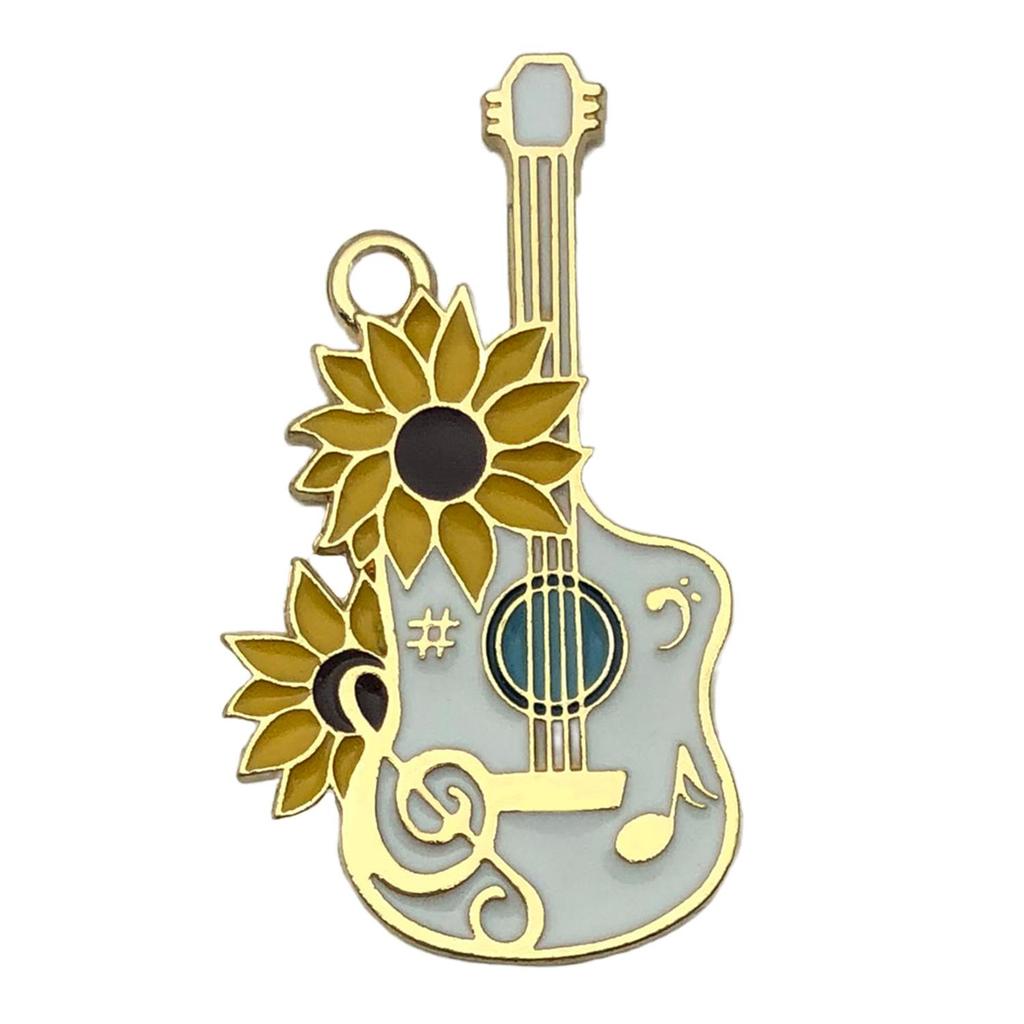 Colorful Alloy Musical Instrument Keychain Pendant: Harp, Guitar, Cello Charm