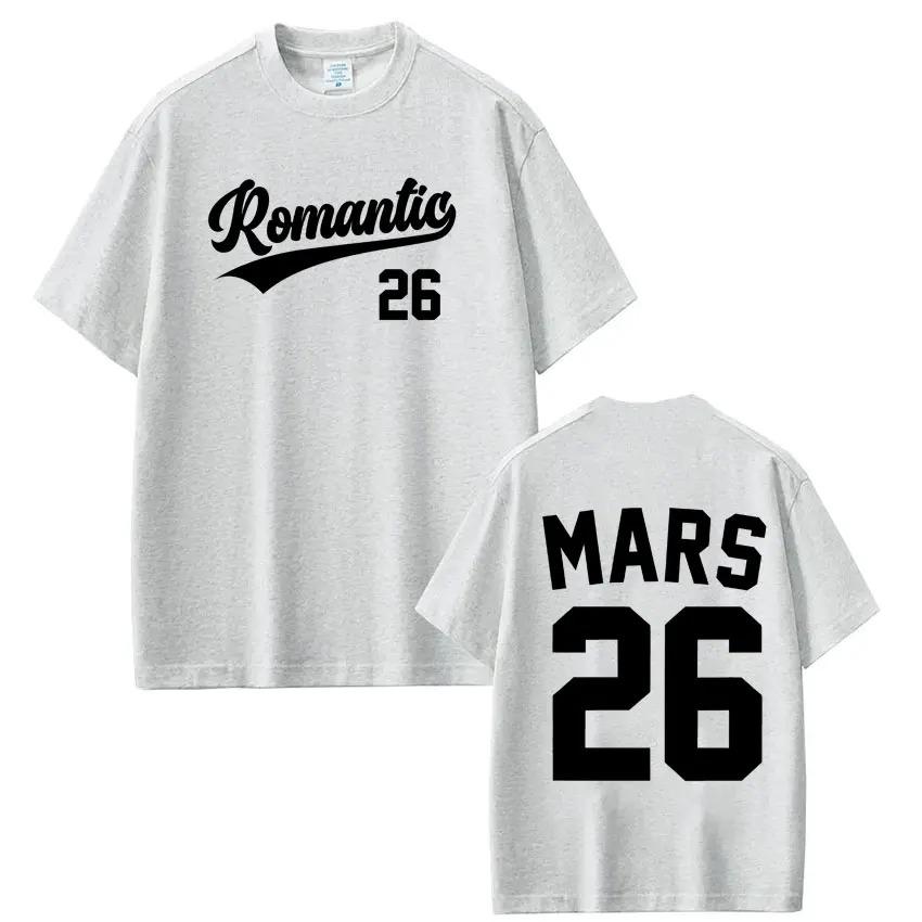 

Bruno Mars The Romantic Tour 2026 Print T-shirt Men Women Fashion T-shirts Short-sleeved Cotton Casual Hip-hop Punk T Shirts Top XXXL