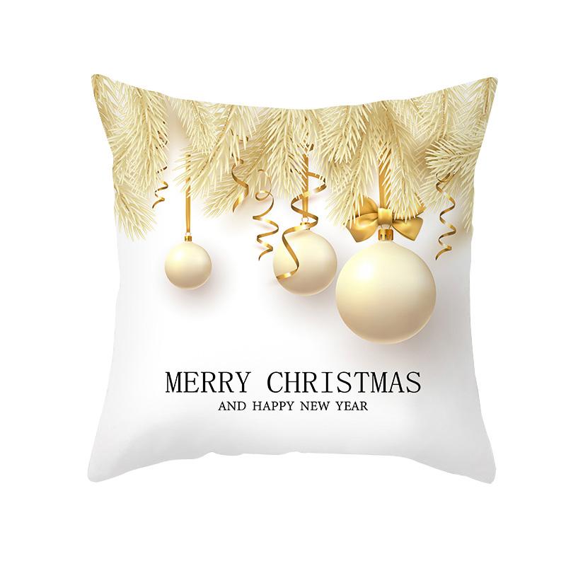 Merry Christmas Cushion Cover Platinum  Ball    Decoration
