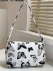 Borsa a tracolla con cerniera alla moda, mini borsa a tracolla con motivo a farfalla, piccola borsa elegante con decorazione a catena