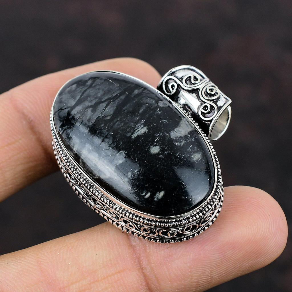 Picasso Jasper Gemstone Pendant Vintage Pendant 925 Sterling Silver Pendant Handmade Amazing Jewelry Stylish Pendant For Women Gift For Her