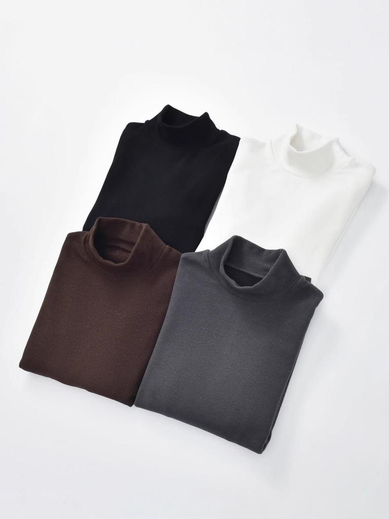 310g Women's Winter Double-Sided Brushed Half-High Collar Long Sleeve Thermal Base Layer Top