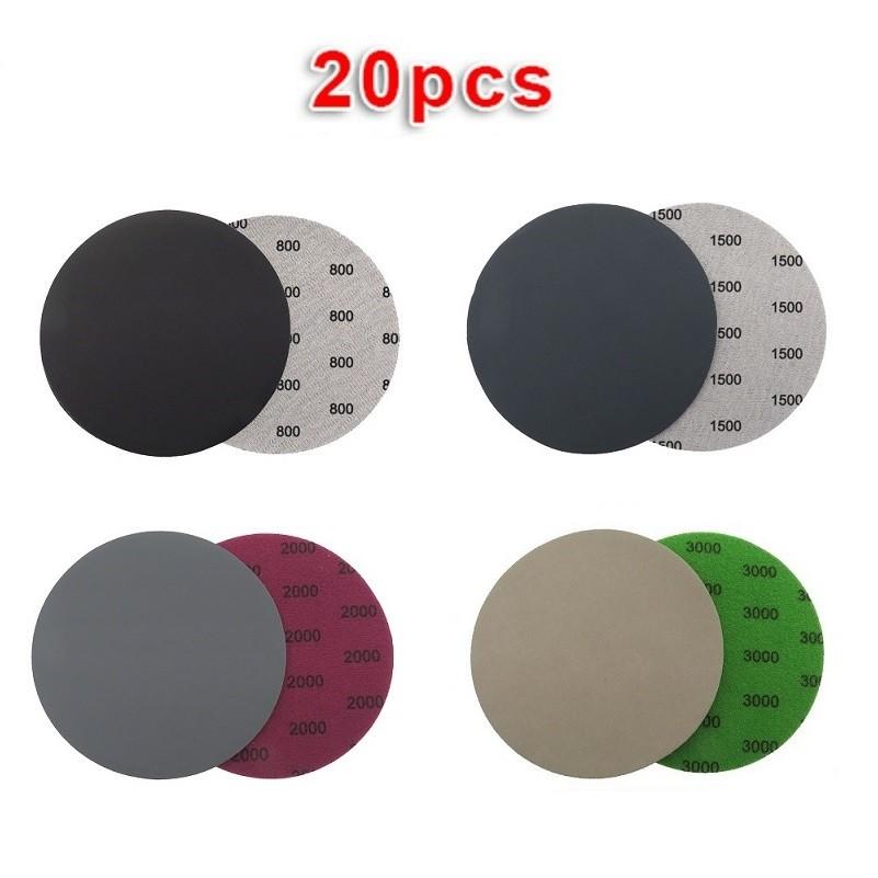20pcs 5inch Hook&Loop Wet/Dry Sanding Discs 800 1500 2000 3000 Grit Sandpaper 20pcs 5inch Hook&Loop Wet/Dry Sanding Discs 800 1500 2000 3000 Grit Sandpaper