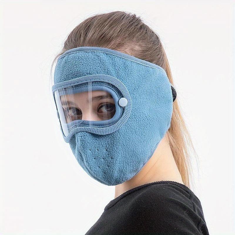 Autumn and Winter Warm Mask Face Mask Polar Fleece Riding Windproof Belt Goggles Anti-fog Mask