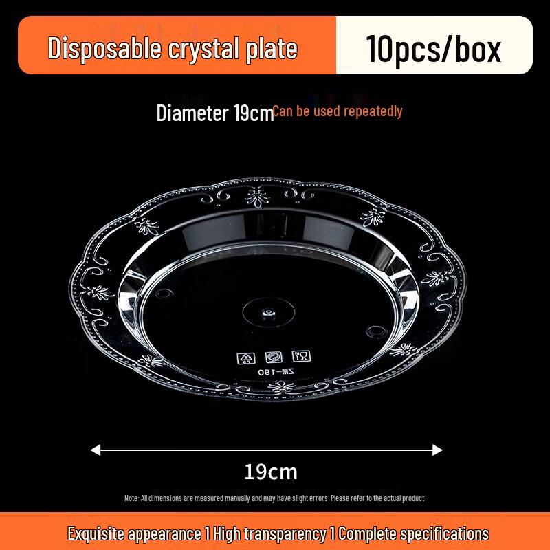 QW Disposable Round Plastic Snack Plates