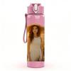 1PC Lady Wheat Field Back View Portrait 750ml Color Plastic Sports Water Bottle Leakproof Flip Straw Lid Suitable for Sports Office Home Use