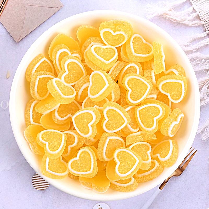 20 Pcs New Cute Mini Cartoon Heart-Shaped Candy Rubber Resin Flat Cabochons Scrapbook Diy Wedding Hairpin Accessories Craft G14