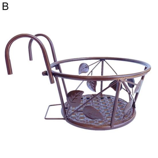 

Съемная подвесная железная полка для балконных перил с цветочным растением в горшке B красный/бронзовый