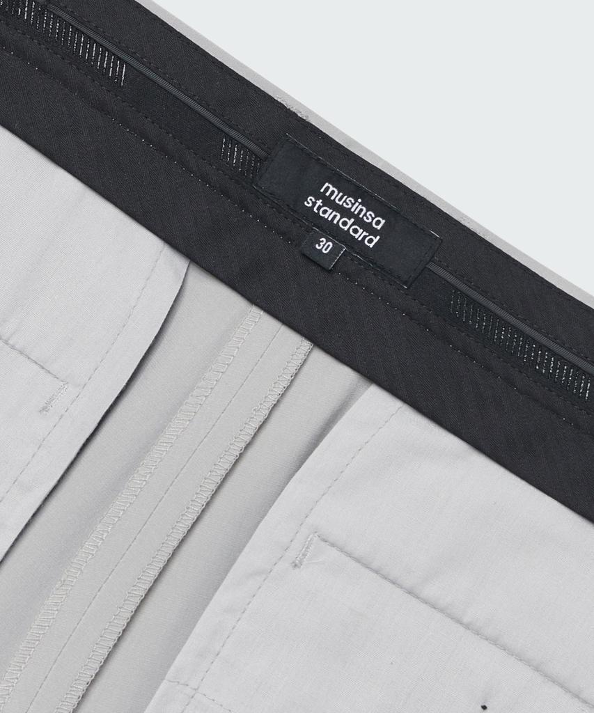MUSINSA STANDARD [Cooltandard] Wide Hidden Banding Slacks [Light Gray]