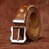 Rough Domineering Trend Personalized Thickened Extra Thick First Layer Cowhide Genuine Leather Men'S Belt Tough Guy Stainless Steel Buckle Belt