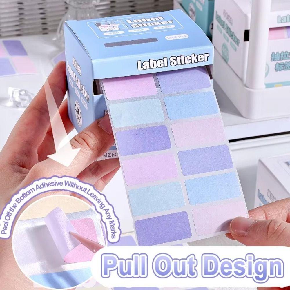 400/1400PCS Writing Pull Out Sticky Notes Fully Adhesive Index label Name Stickers  Student Gifts